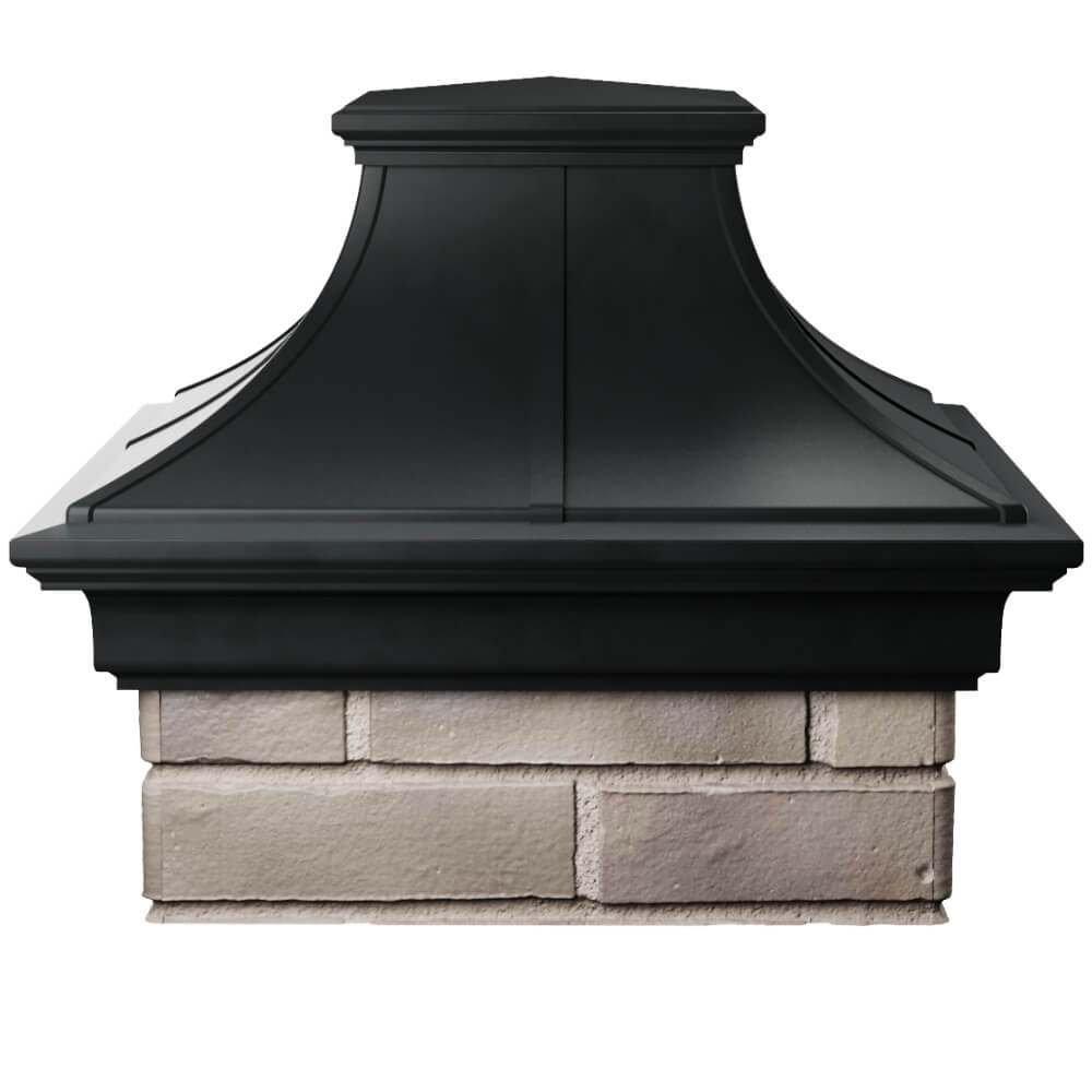 Колпак Zking Монблан Премиум Черный на столб 1.5х1.5 кирпича (385х385мм)