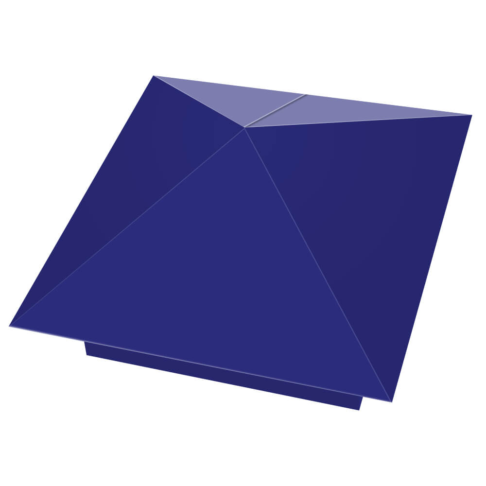 Колпак металлический 390х390мм RAL5002 Синий Ультрамарин заборный